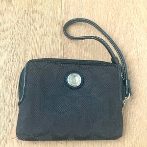 Coach wristlet black fabric